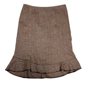 🔴3/$18 Gap Tweed Ruffle Skirt - Color Brown - Size 1 Reg